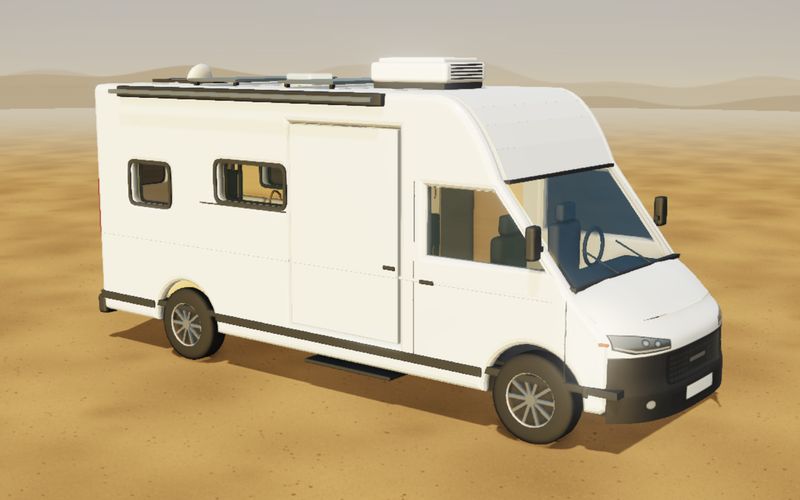 Camper in der Sahara auf Sandboden