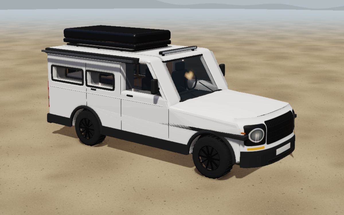 Defender 130 als camper, 3D-weergave van buitenaf met onze voorgestelde plattegrond