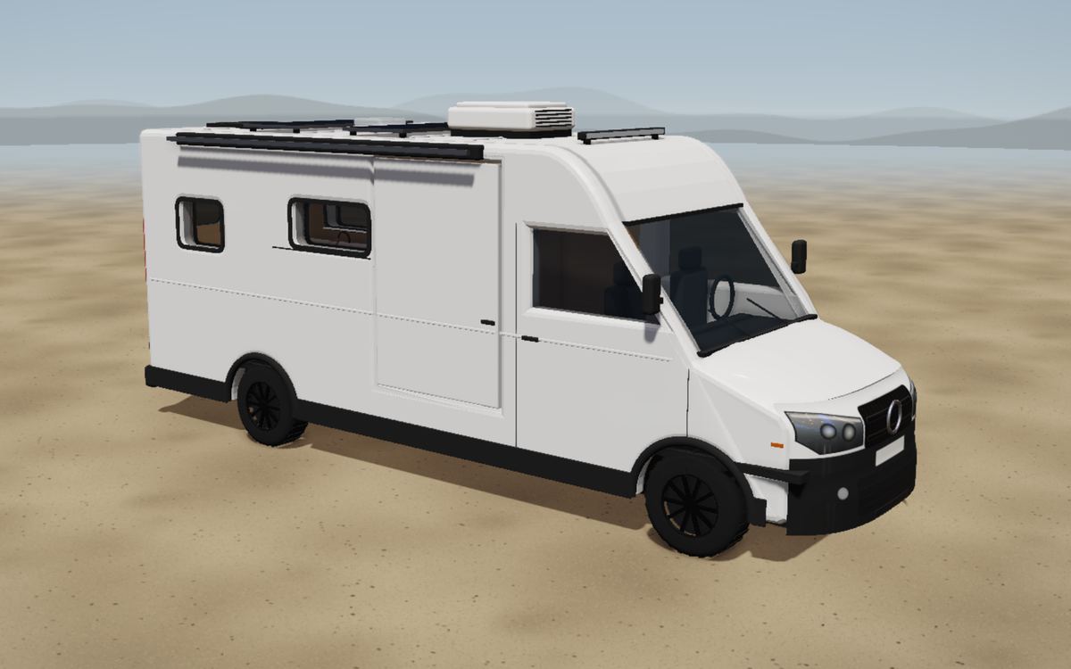 Sprinter 419 4×4 L3 H2 som camper, 3D-visning udefra med vores forslag til plantegning