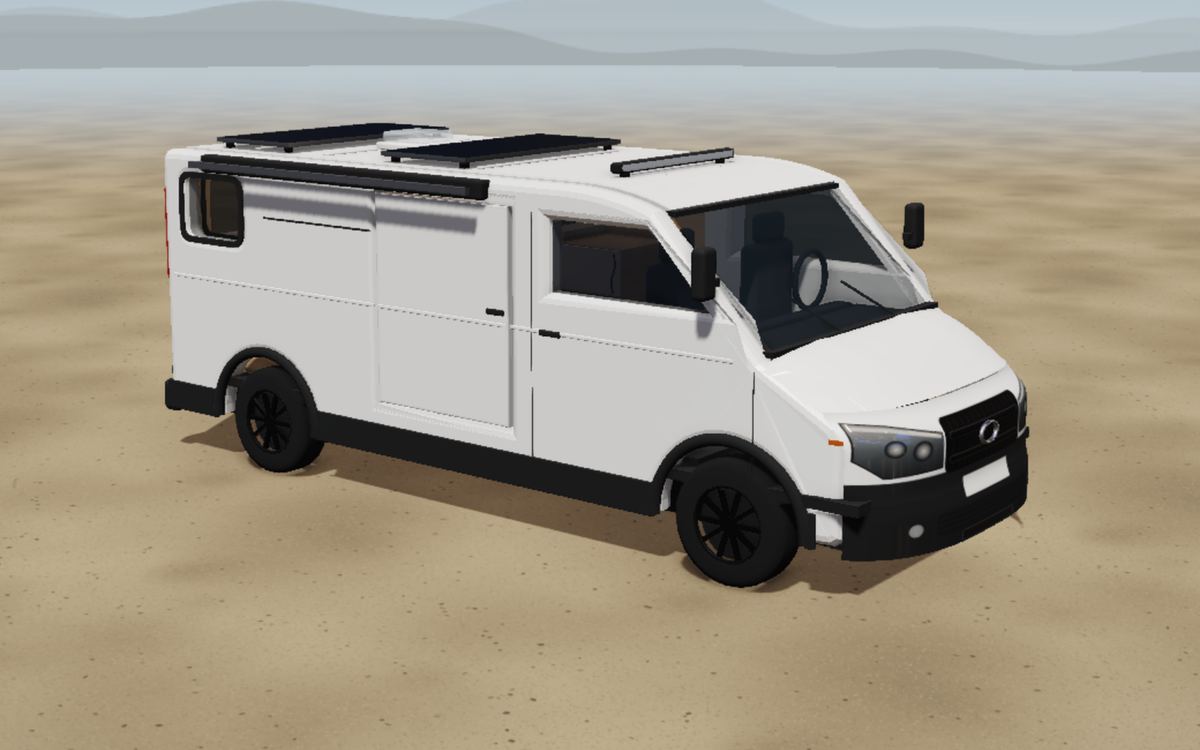 Transit Custom L2 H1 als camper, 3D-weergave van buitenaf met onze voorgestelde plattegrond
